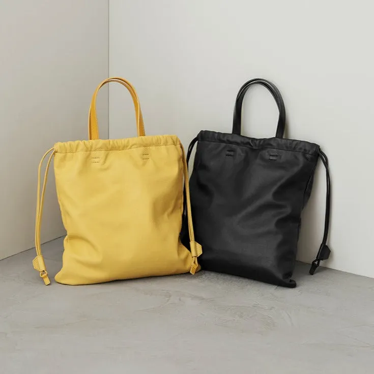 Ruffle Drawstring Tote