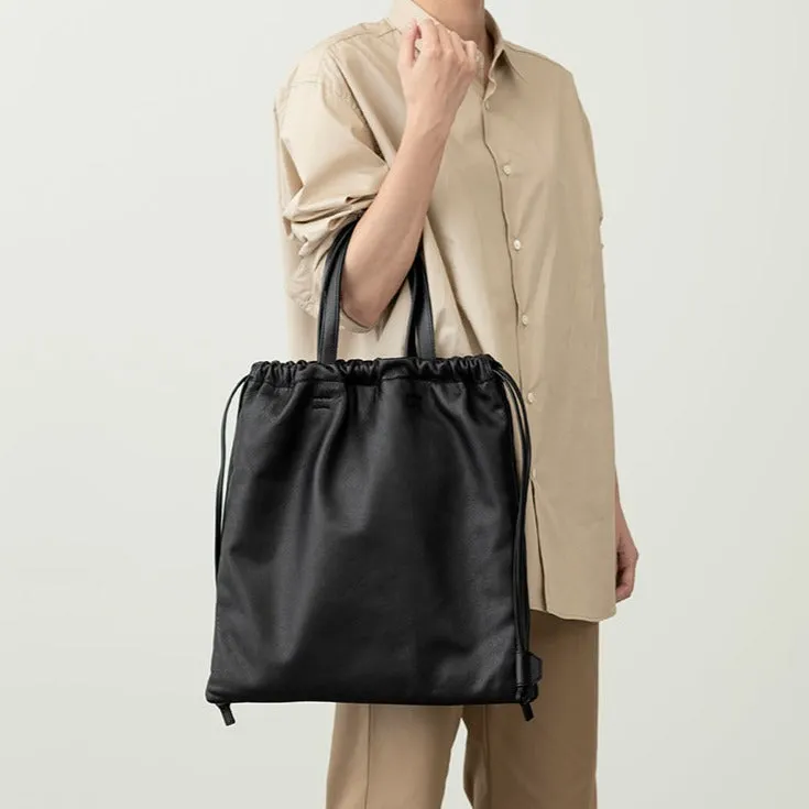 Ruffle Drawstring Tote