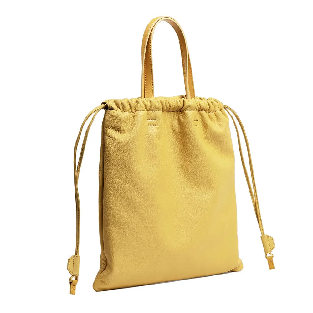 Ruffle Drawstring Tote