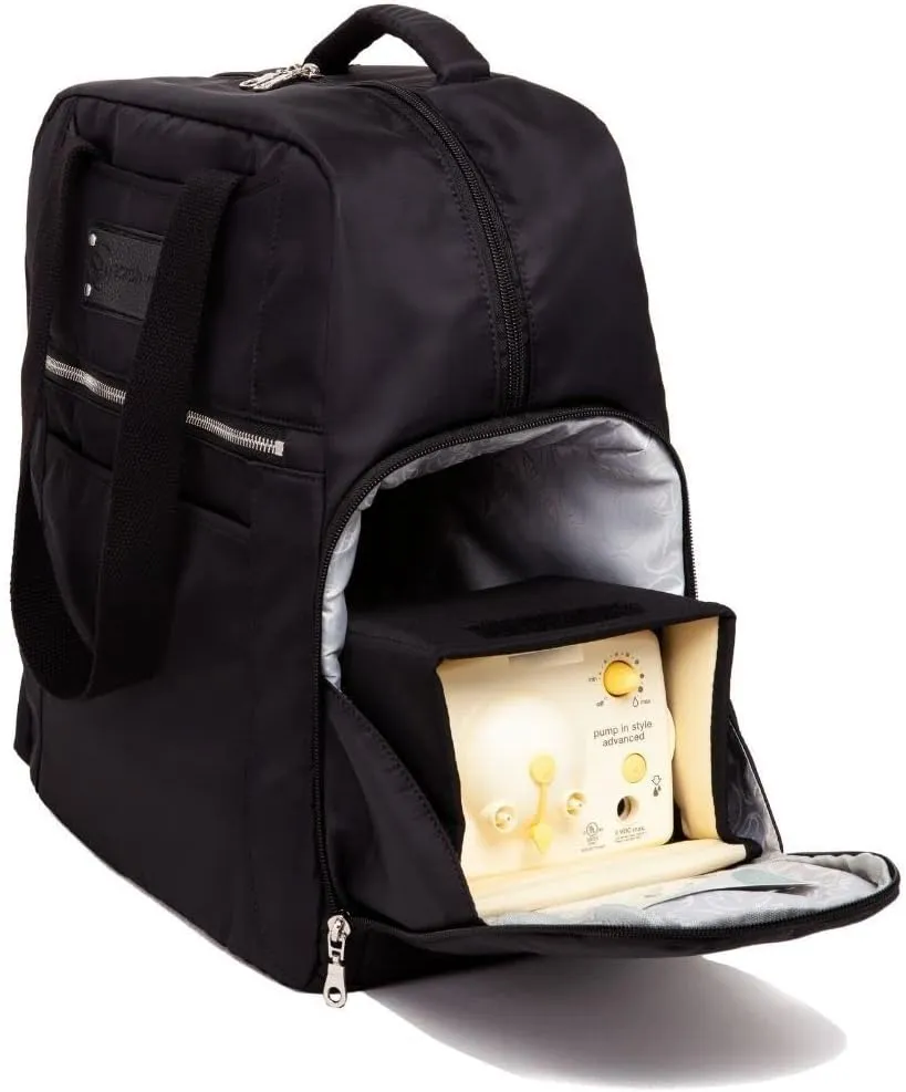 Sarah Wells Kelly Convertible Breast Pump Bag and Backpack with Carrying Handles - Insulated Pocket - Compatible with All Portable Pumps on The Market - 17" Laptop Sleeve