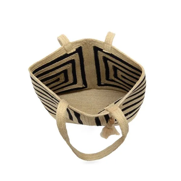 Savannah Jute Tote with Wood Bead Tassel