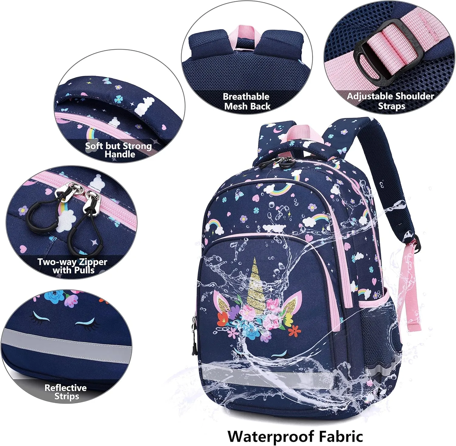 School Backpack Kids Set Middle Elementary Preschool with Lunch Bag & Pencil Case Bookbags for Boys Girls