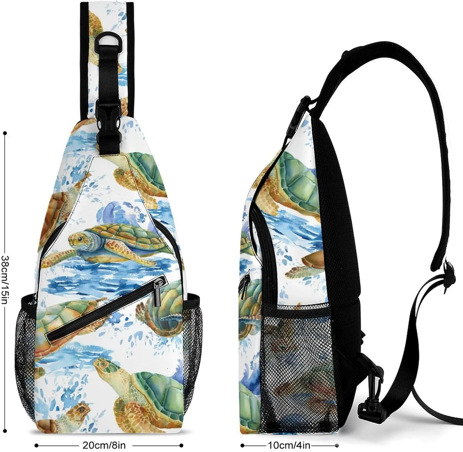 Sea Turtle Sling Backpack Mens Womans Crossbody Backpack Chest Bag Running Daypack Shoulder Bag Casual Daypacks Leisure Backpacks