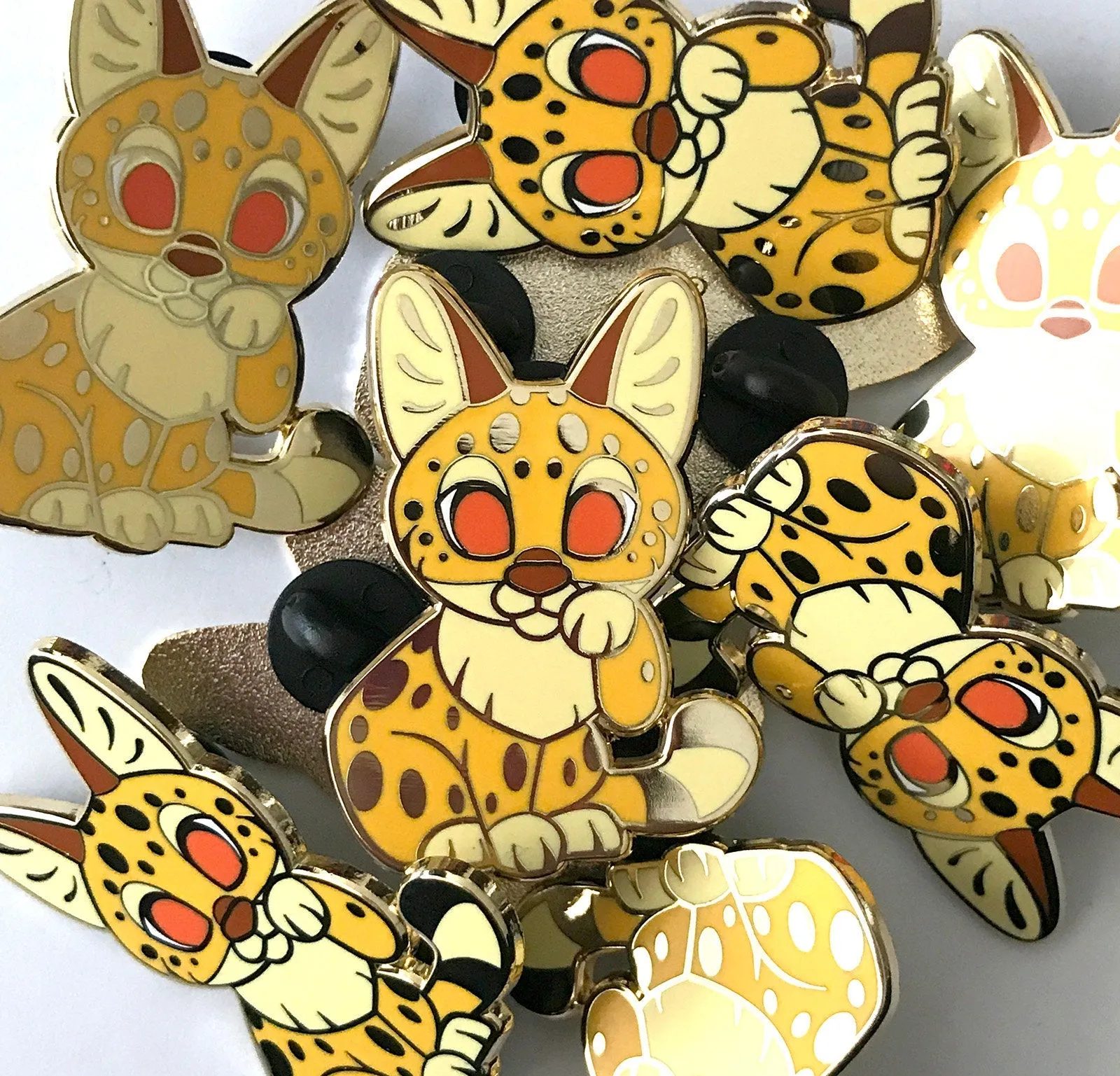 Serval Lucky Cat Enamel Pin