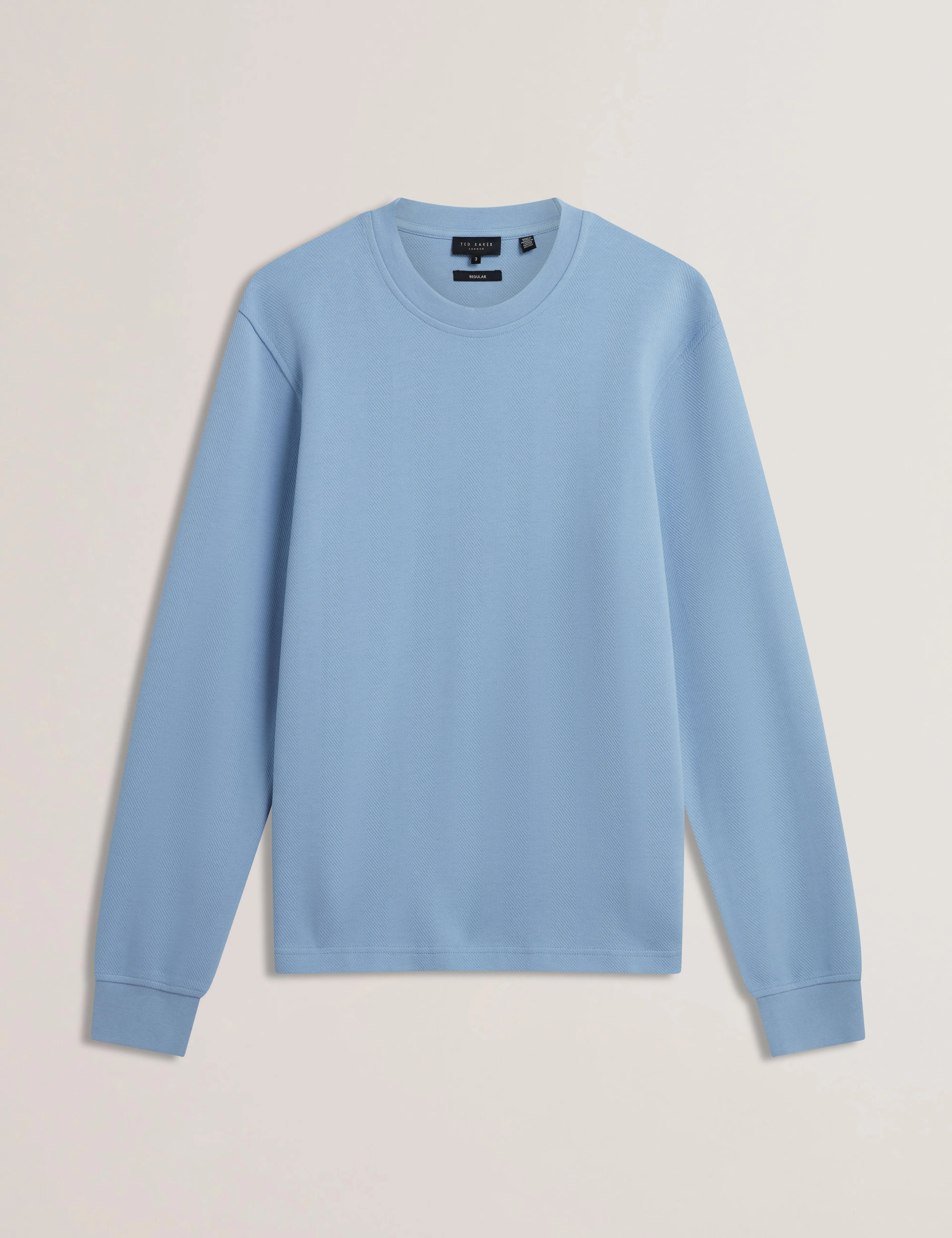 Sharply Long Sleeve Herringbone Sweatshirt Blue