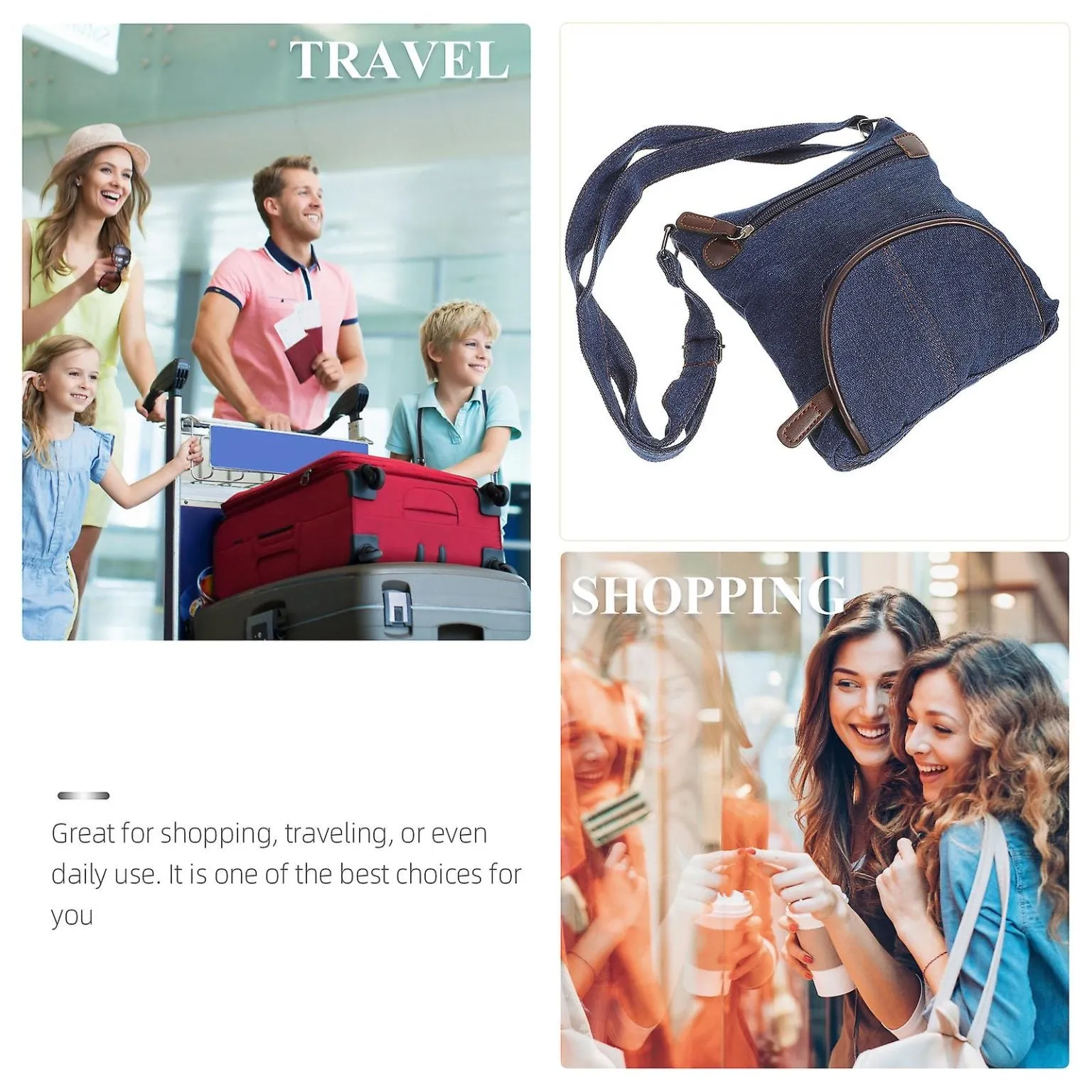 Shoulder Purses Women Crossbody Casual Pouch Denim Messenger Bag Jean Bag Denim