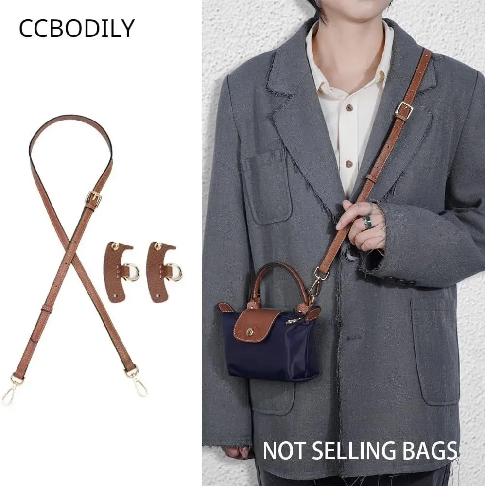 Shoulder Strap Adjustable Bag Strap for Long Mini Bag Free Punching Modification Transformation Accessories for Mini Bag Shoulder Strap Handbags Strap(Gris)