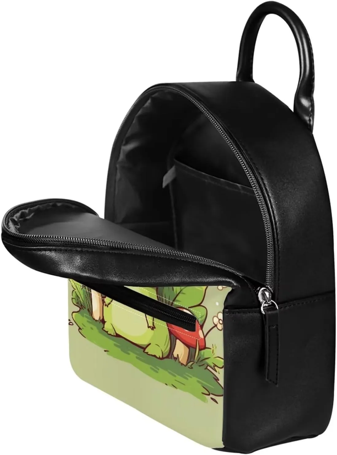Showudesigns Cute Mushroom Frog Backpack for Teen Girls Purse Gifts Mini Pu Leather Backpacks Ladies Small Shoulder Bag Casual Tote Bags Handbag Daypack Green
