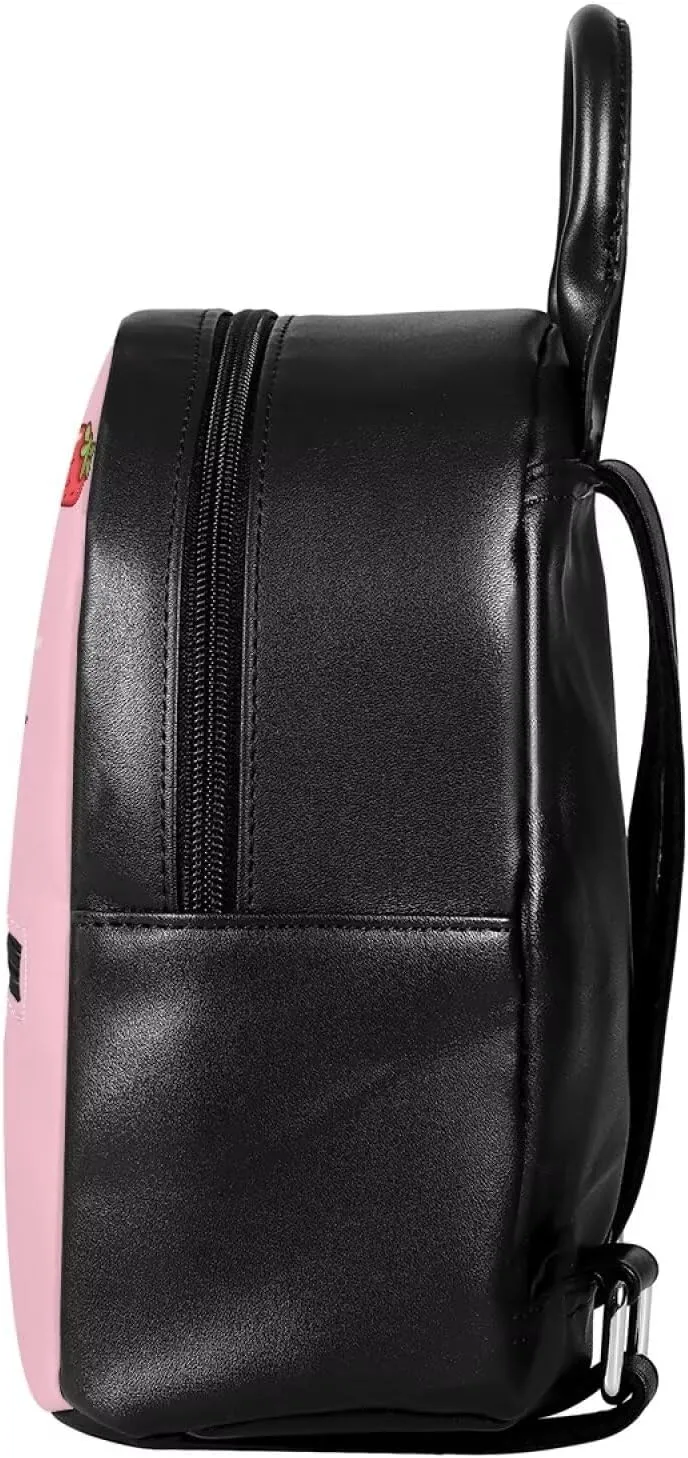 Showudesigns Strawberry Milk Cow Mini Backpacks for Women Teen Girls Purse Small Backpack School Bags Travel Daypack Trip Shoulder Bag Cute Carton Back Pack Handbag Pink