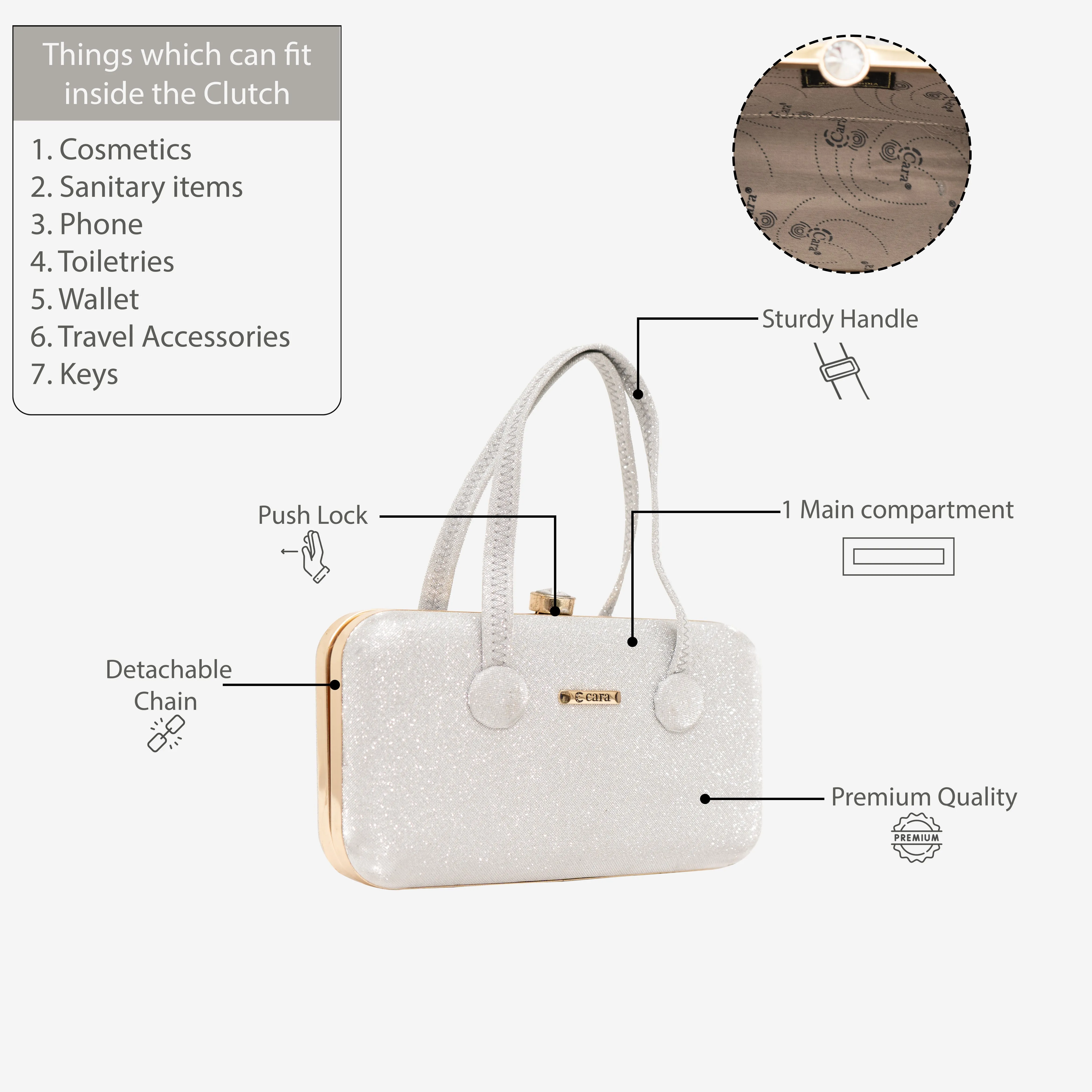 Silver Celestial Clutch | cara