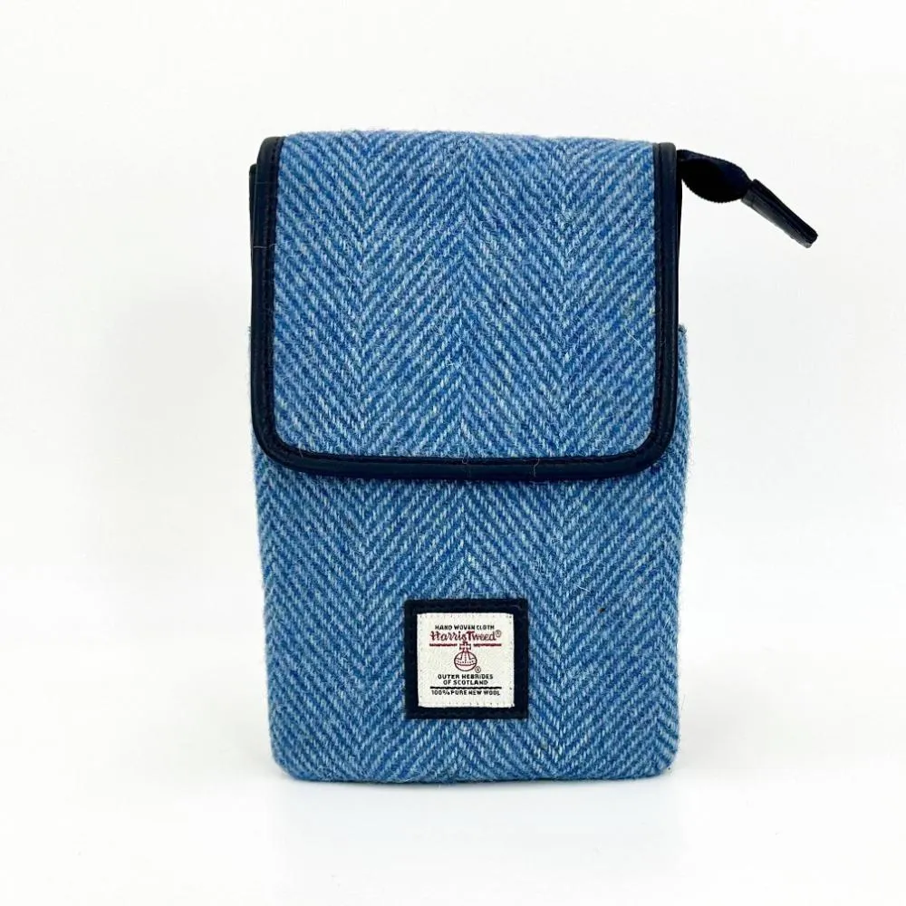 Sky Blue Harris Tweed Mini Crossbody Bag