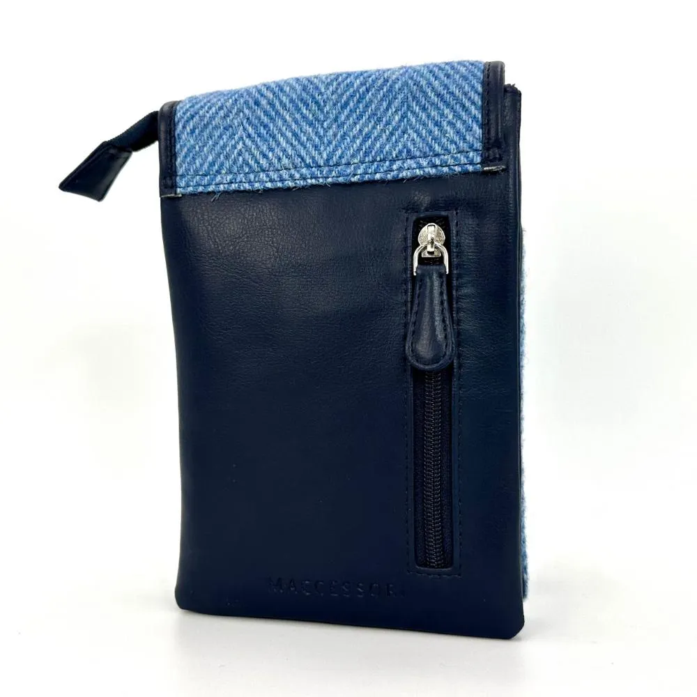 Sky Blue Harris Tweed Mini Crossbody Bag