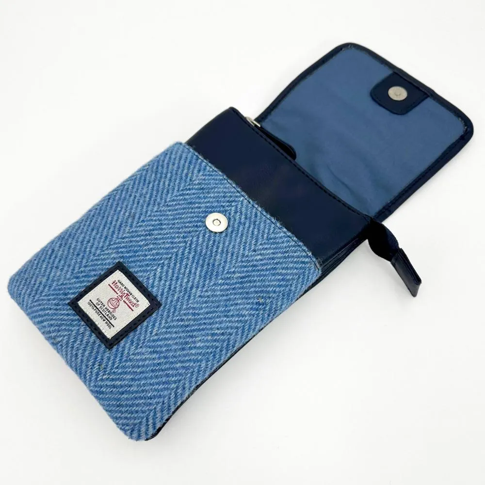 Sky Blue Harris Tweed Mini Crossbody Bag