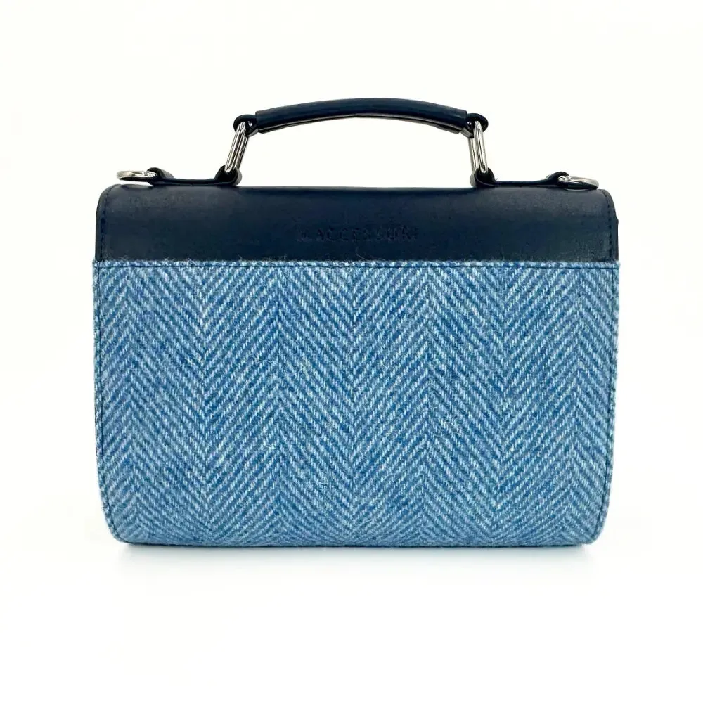 Sky Blue Harris Tweed Mini Day Bag