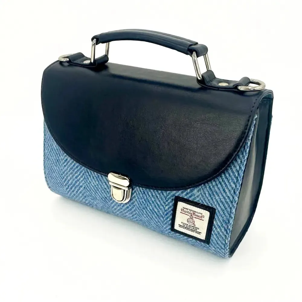 Sky Blue Harris Tweed Mini Day Bag