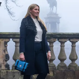 Sky Blue Harris Tweed Mini Messenger Bag