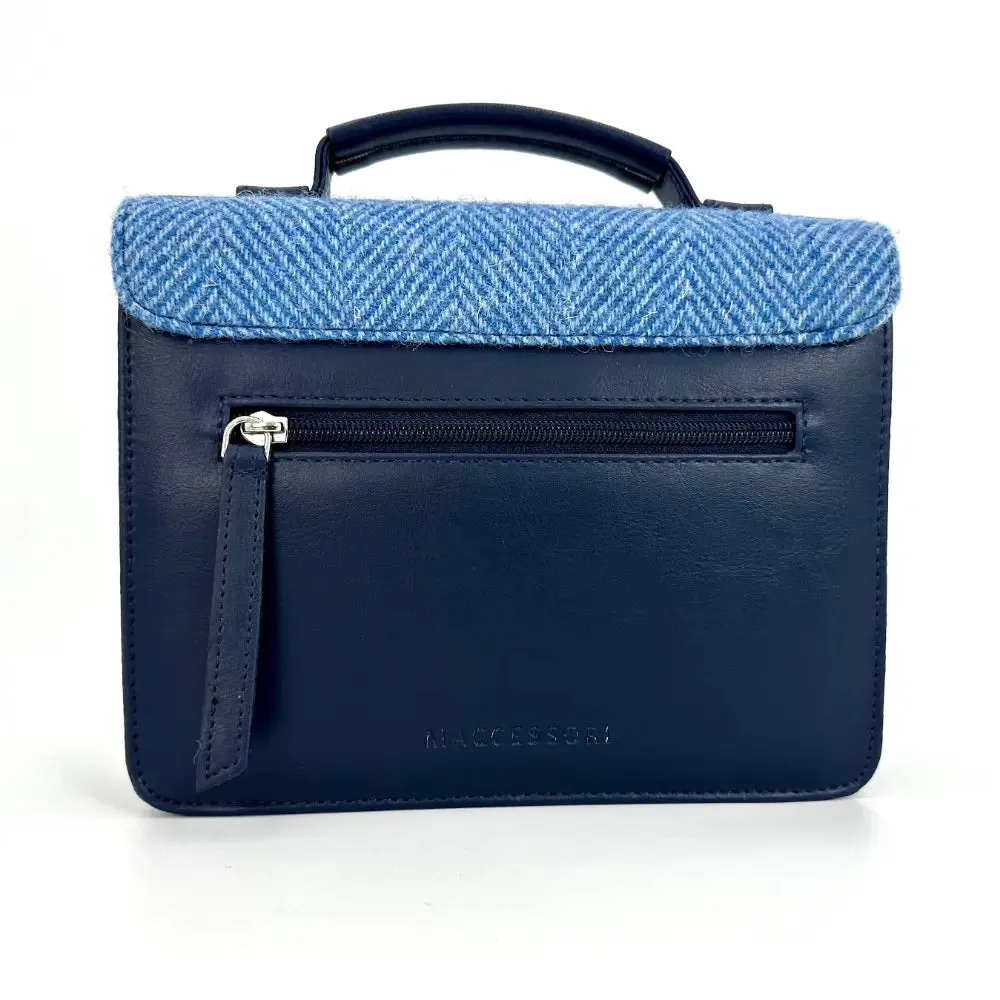 Sky Blue Harris Tweed Mini Messenger Bag