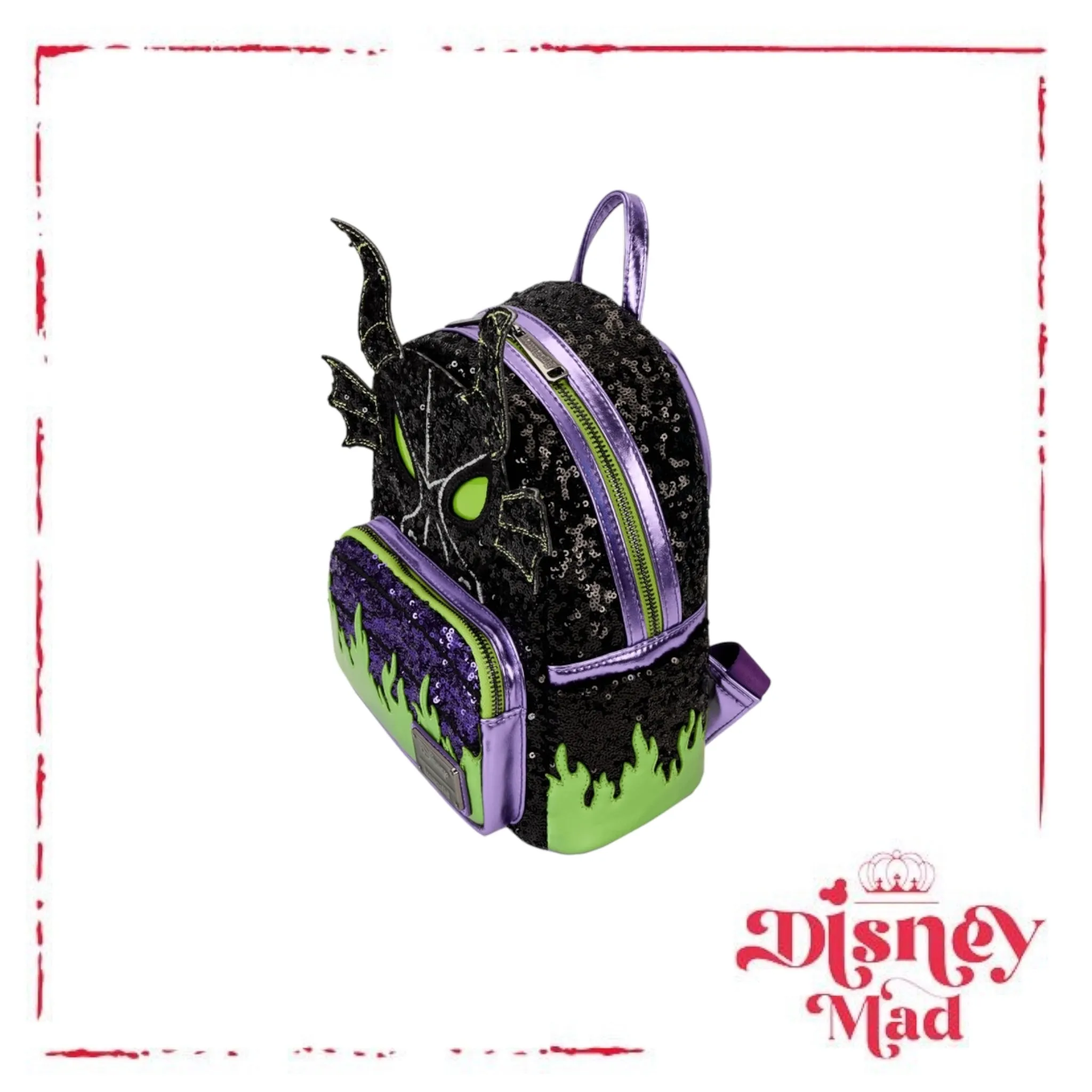 Sleeping Beauty Maleficent Dragon Exclusive Sequin Cosplay Light Up Glow Mini Backpack