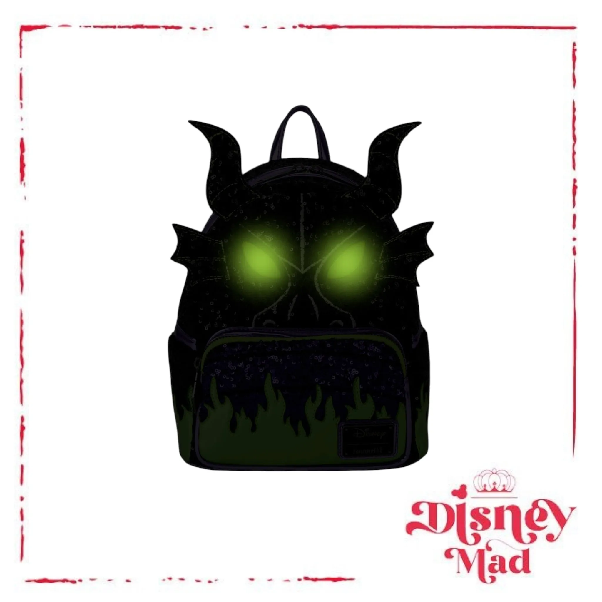 Sleeping Beauty Maleficent Dragon Exclusive Sequin Cosplay Light Up Glow Mini Backpack