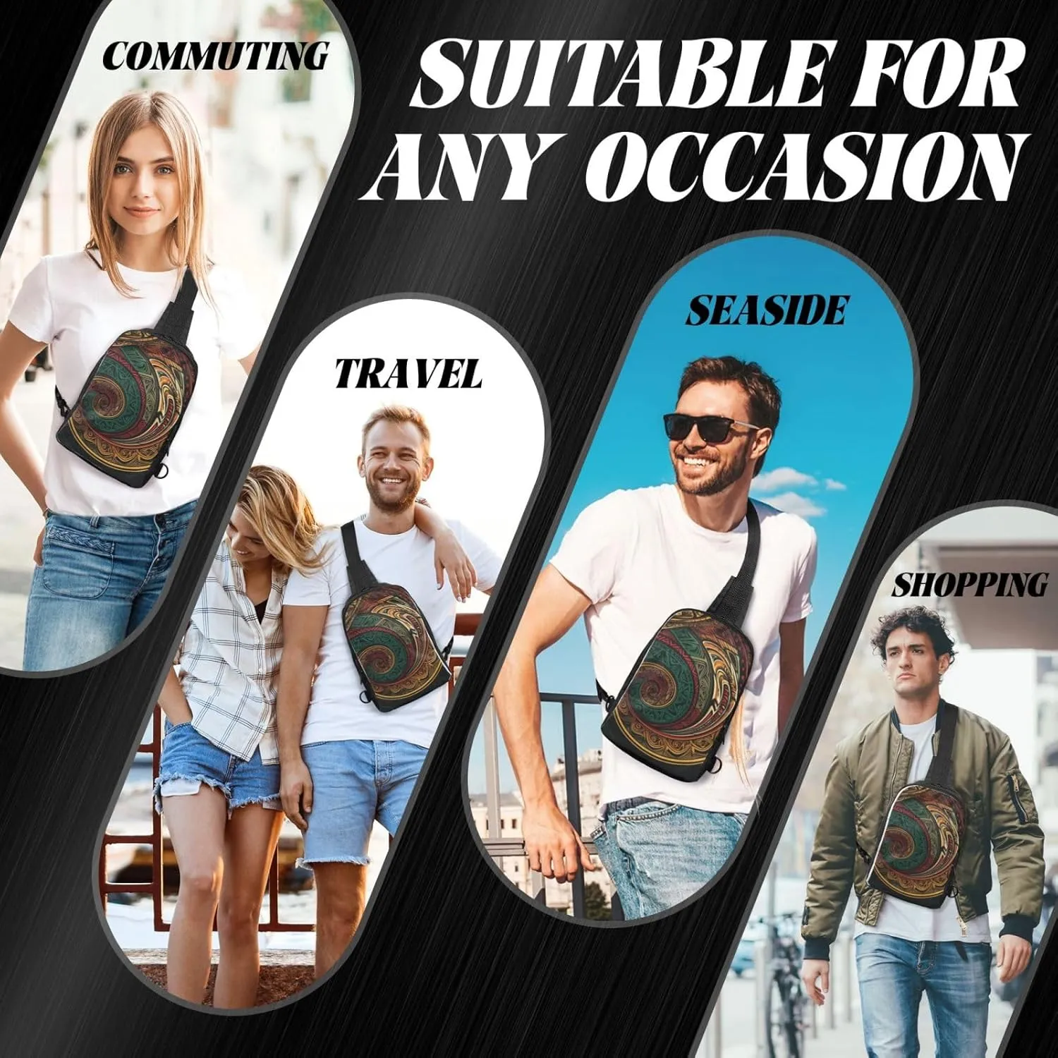 Sling Backpack Crossbody Sling Bag for Men Women Cross Chest Bag Dark Teal HD Images Shoulder Bag Travel Hiking Daypack