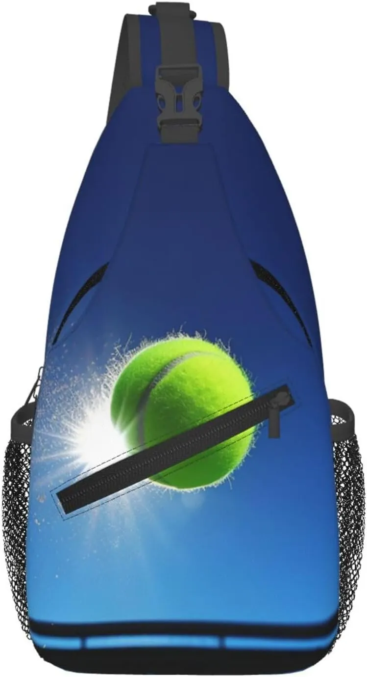 Sling Bag Crossbody Sling Backpack for Men Women tennis ball in the air Cross Chest Bag Travel Hiking Daypack