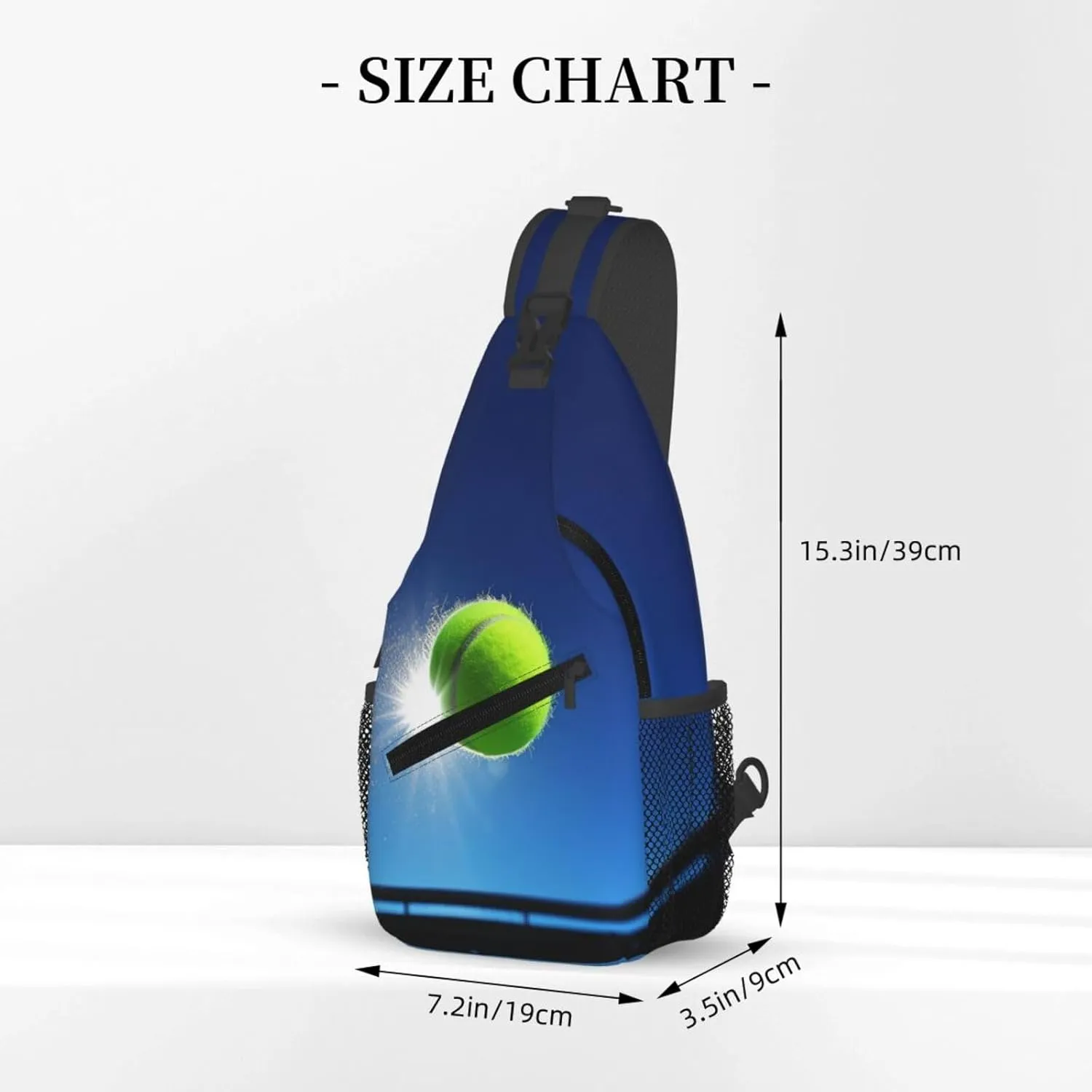 Sling Bag Crossbody Sling Backpack for Men Women tennis ball in the air Cross Chest Bag Travel Hiking Daypack