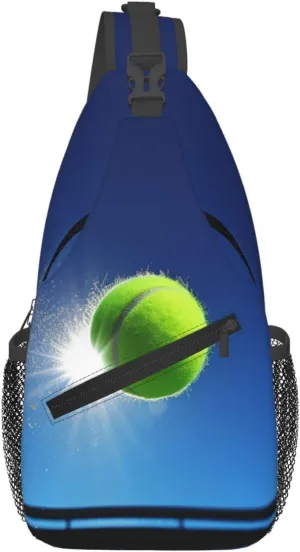 Sling Bag Crossbody Sling Backpack for Men Women tennis ball in the air Cross Chest Bag Travel Hiking Daypack