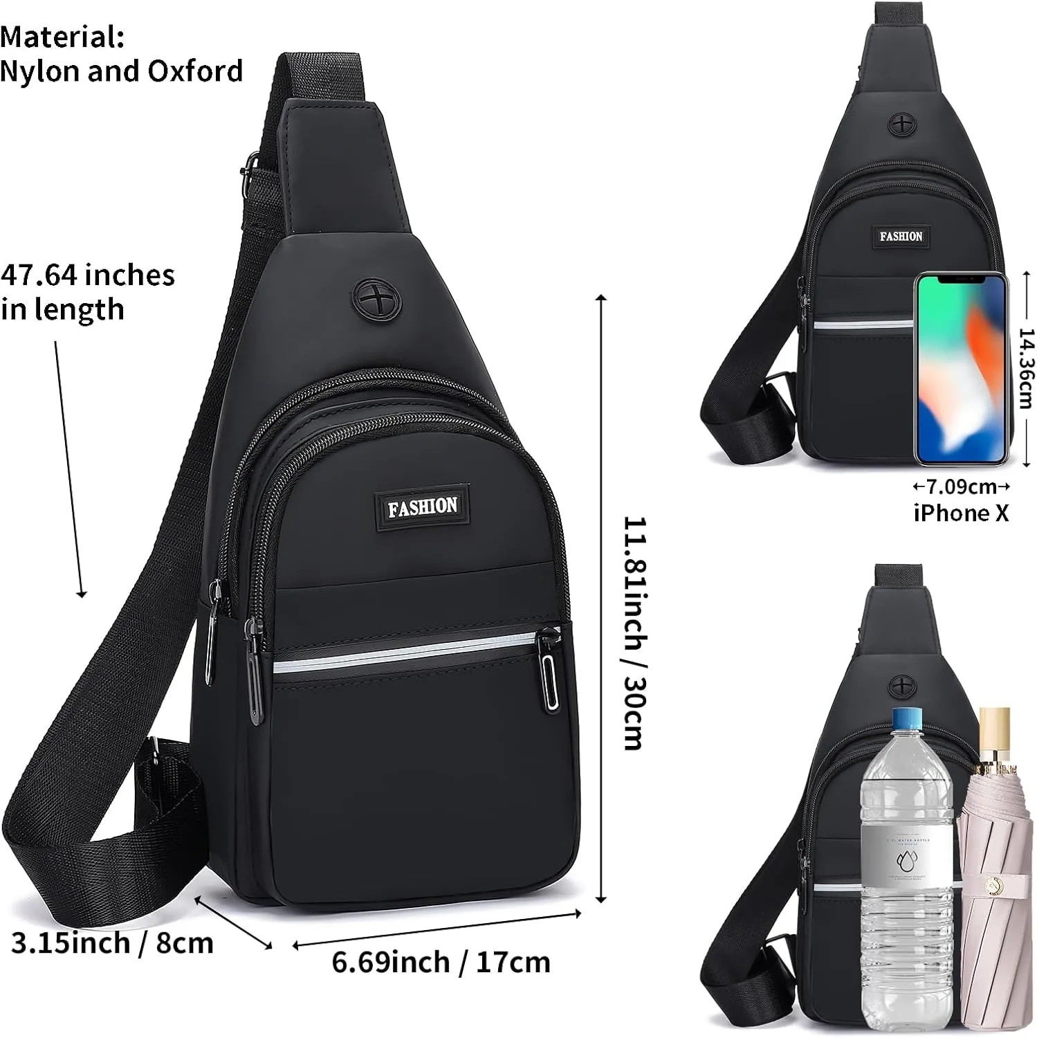 Sling Bag For Men Small 6L Mini Crossbody Bags Fanny Pack Lightweight One Strap Shoulder Backpacks
