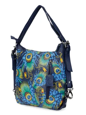 Sling Bag - Peacock Feather Navy Blue
