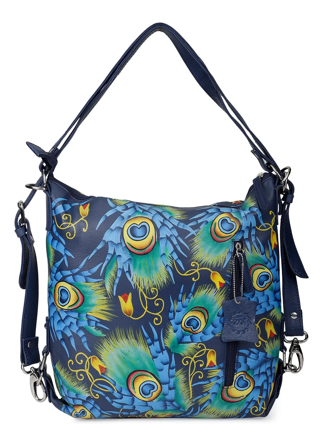 Sling Bag - Peacock Feather Navy Blue
