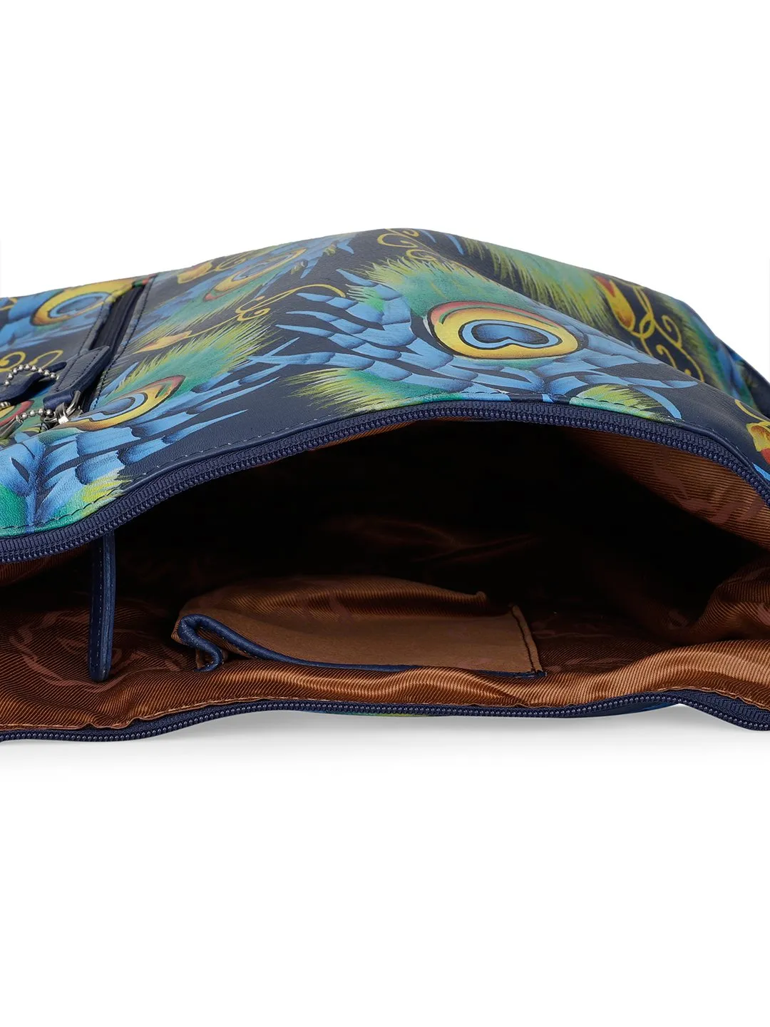 Sling Bag - Peacock Feather Navy Blue