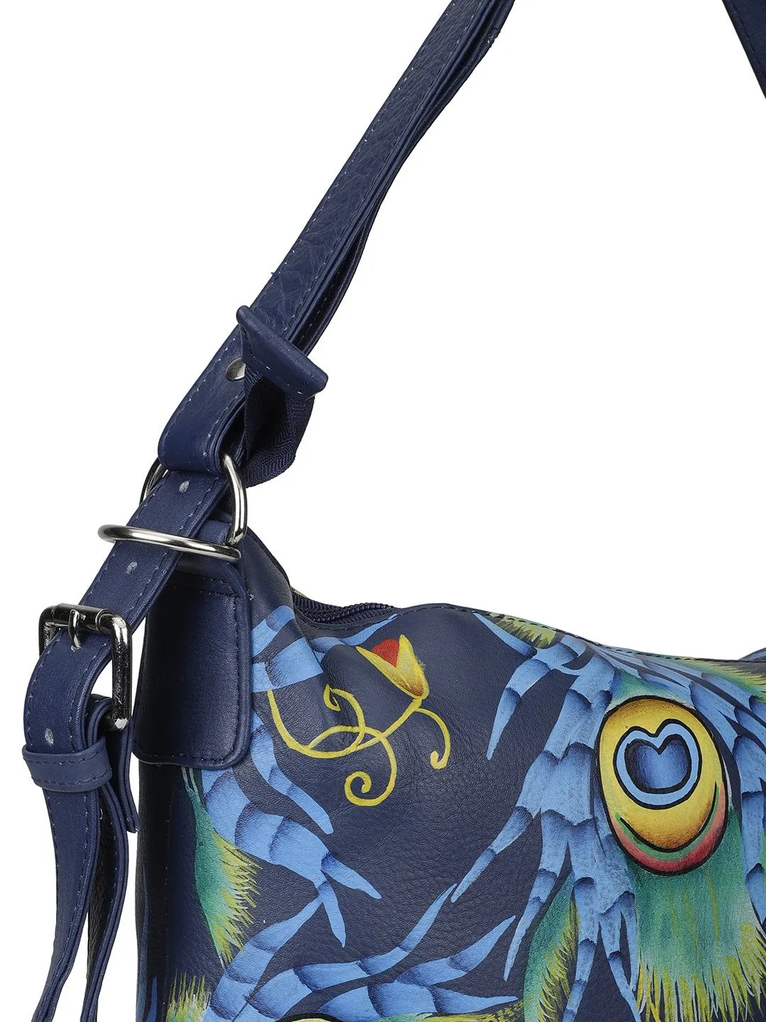 Sling Bag - Peacock Feather Navy Blue