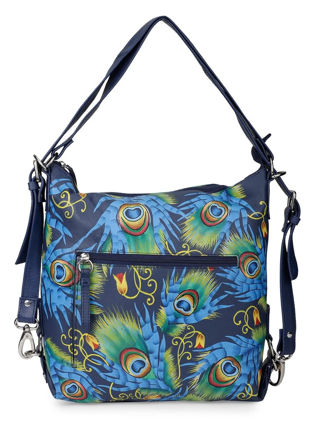 Sling Bag - Peacock Feather Navy Blue