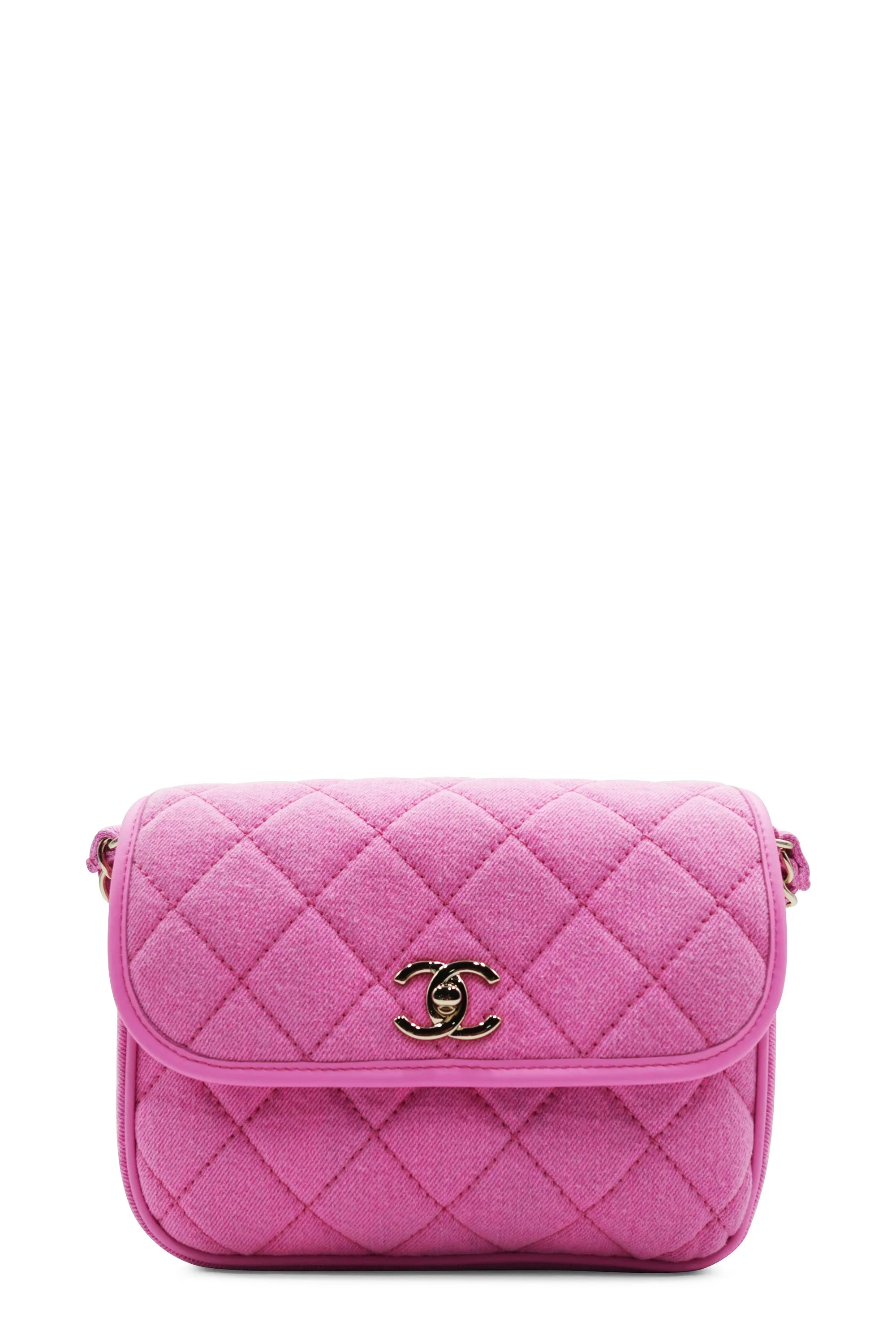 Small Denim Messenger Bag Pink