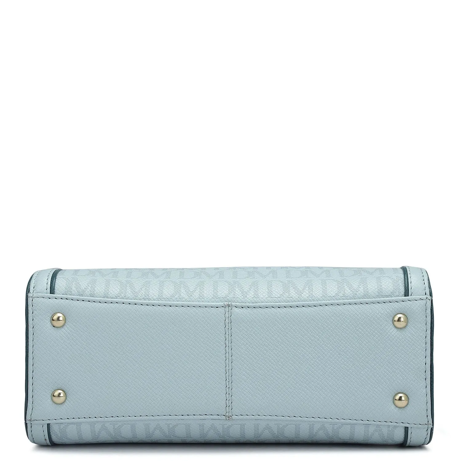 Small Monogram Franzy Leather Satchel - Cloud Blue