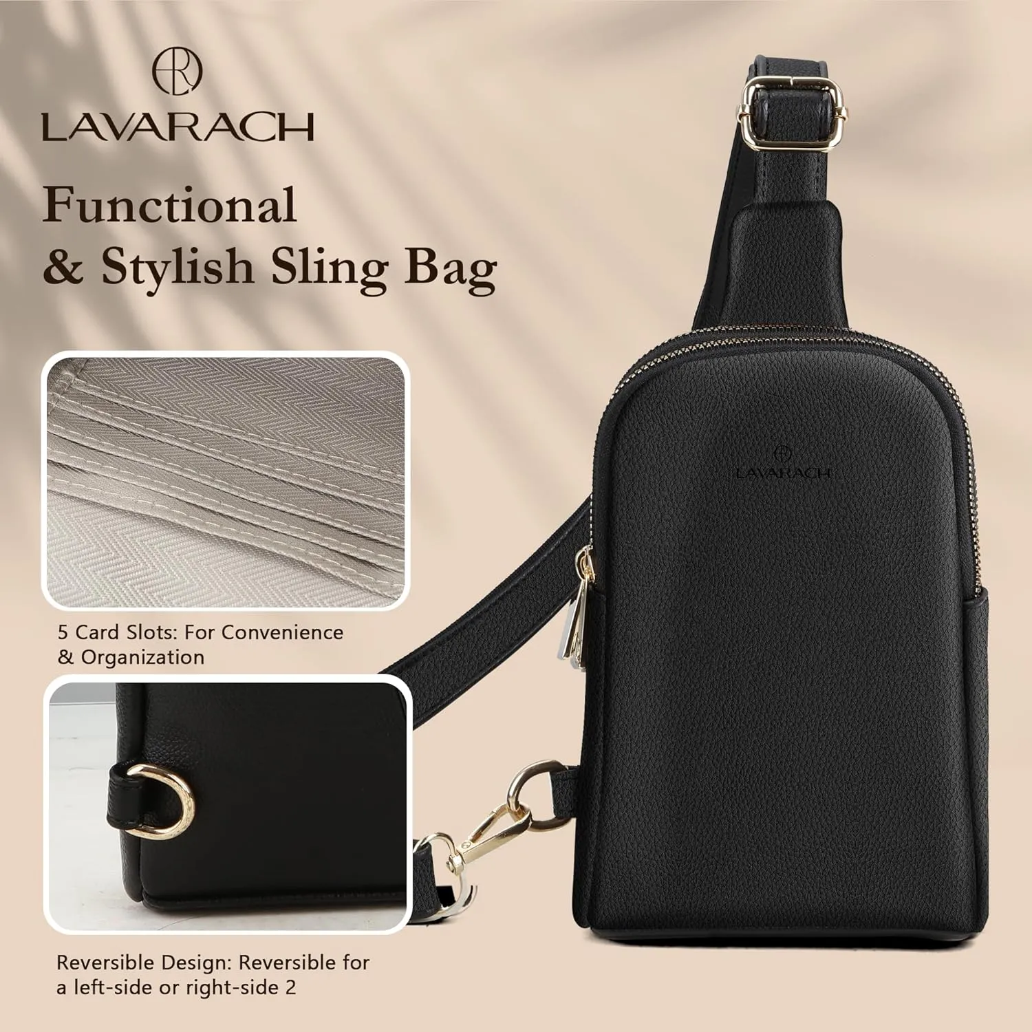 Small Sling Bag for Women, RFID Fanny Packs, Vegan Leather Crossbody Bags, Crossbody Purse Gift for Women