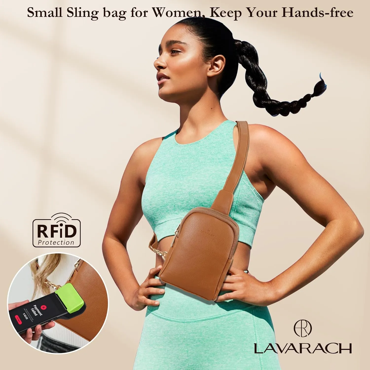 Small Sling Bag for Women, RFID Fanny Packs, Vegan Leather Crossbody Bags, Crossbody Purse Gift for Women