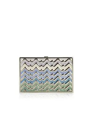Snow Cap Zig Zag Clutch -  Silver Rhine Multi