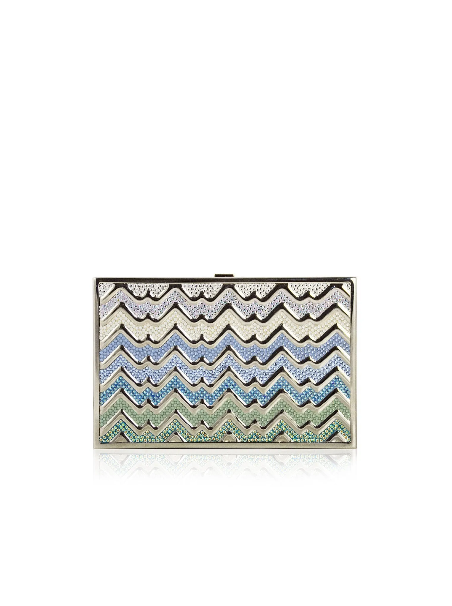 Snow Cap Zig Zag Clutch -  Silver Rhine Multi