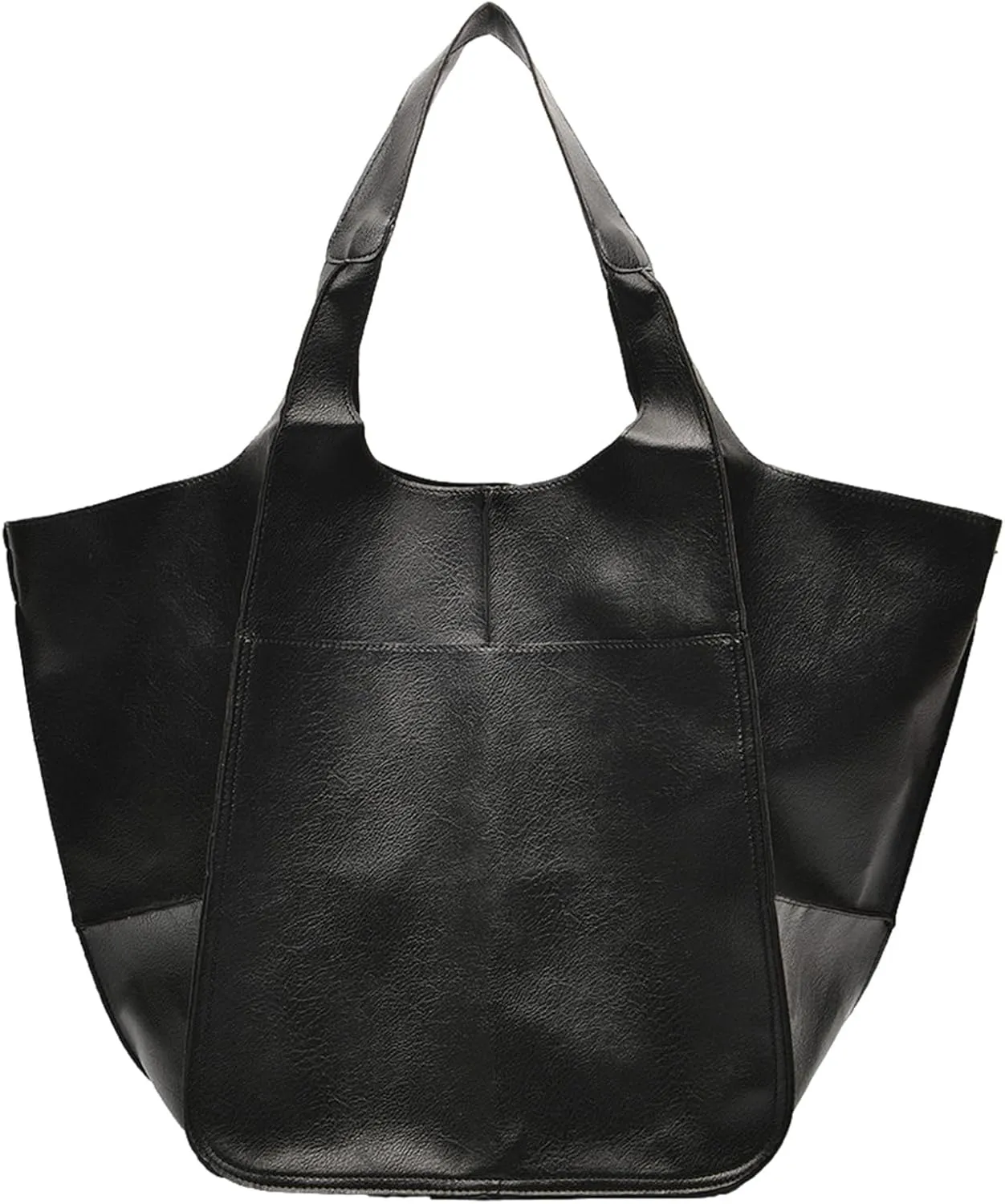 Soft Leather Tote Bag for Women Extra Large Boho Bucket Handbag Oversized Purse Shoulder Bag for Working Traveling