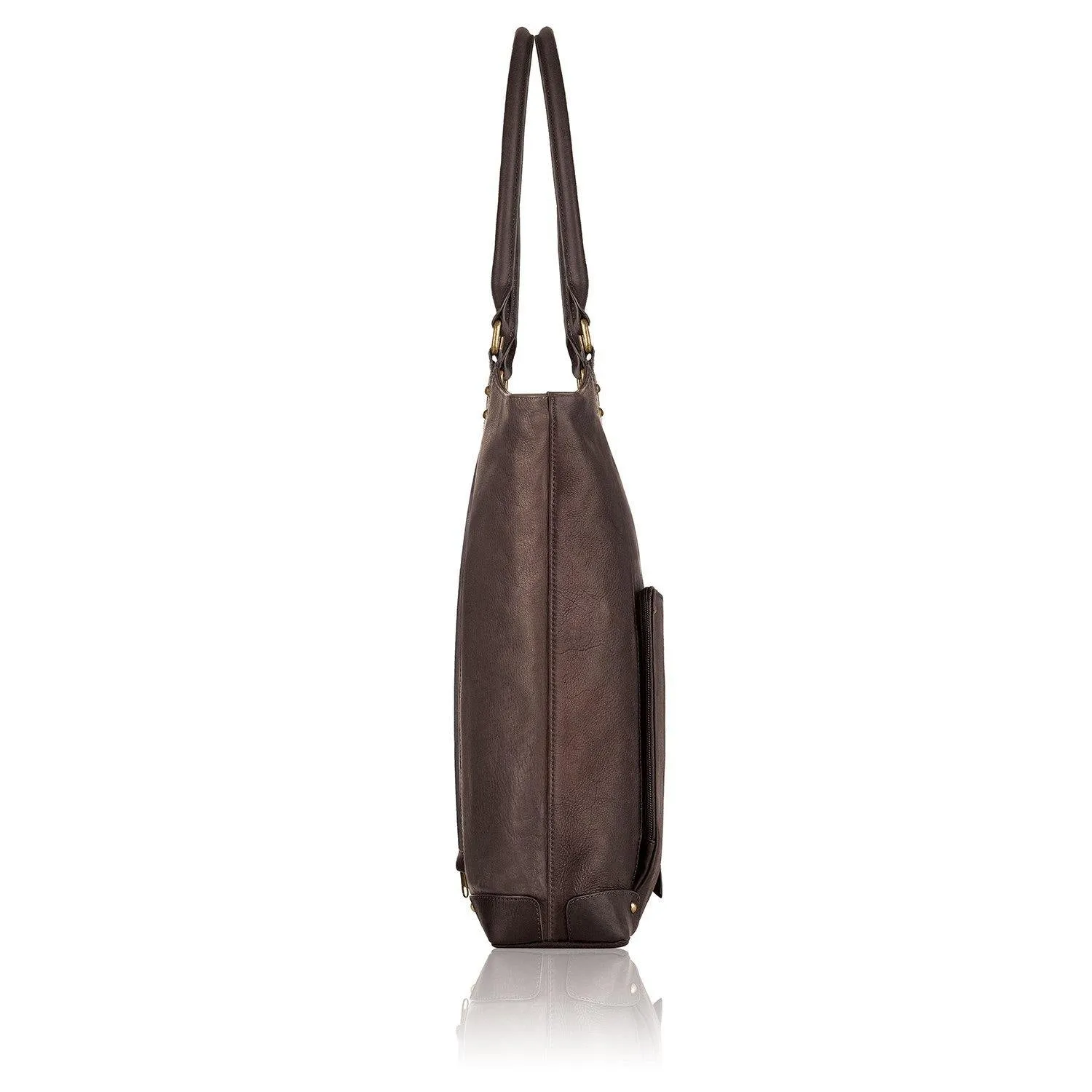 Solo Executive 16" Leather Laptop Bucket Tote