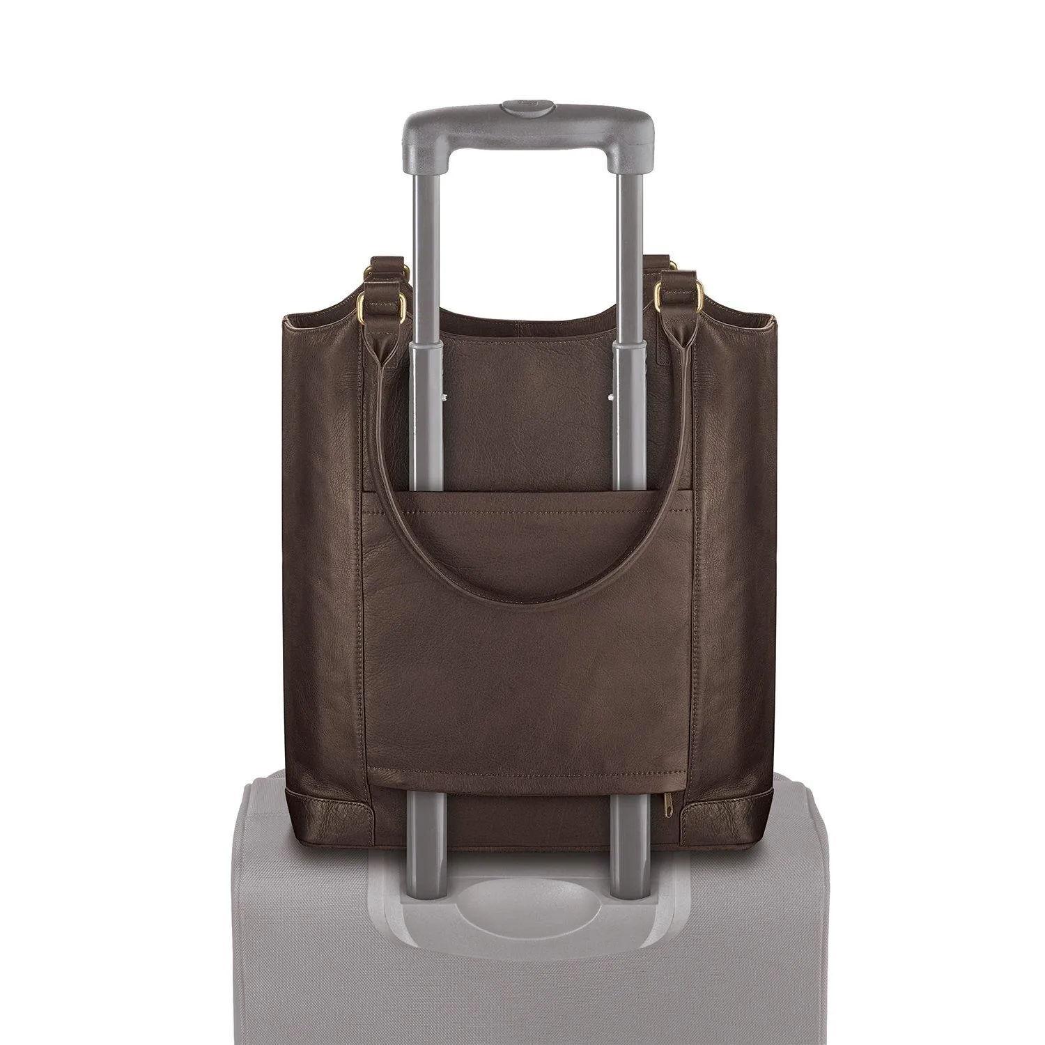 Solo Executive 16" Leather Laptop Bucket Tote