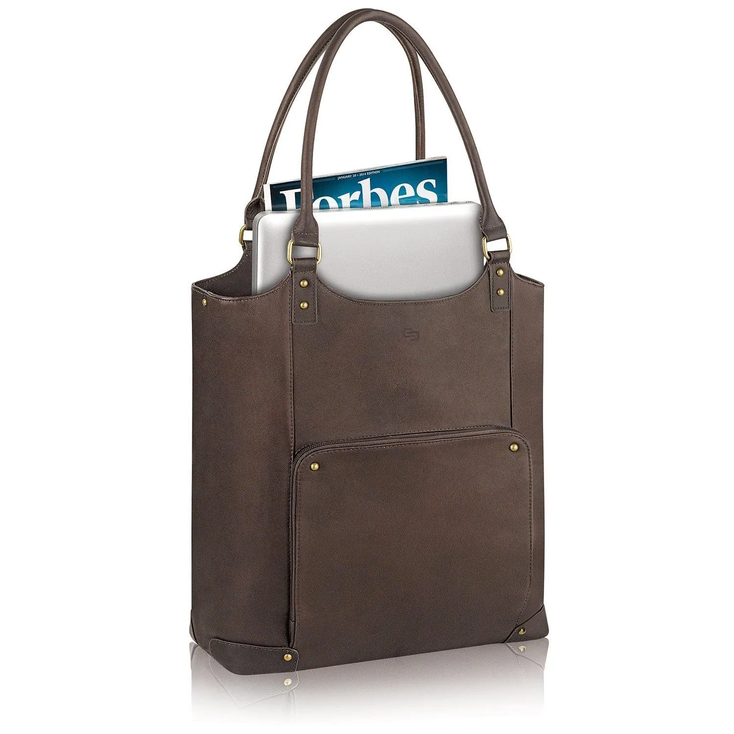 Solo Executive 16" Leather Laptop Bucket Tote
