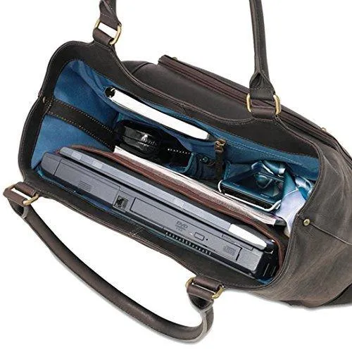 Solo Executive 16" Leather Laptop Bucket Tote
