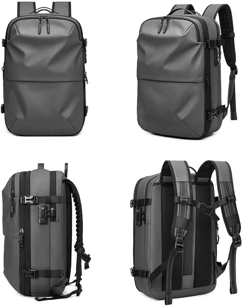 SpaceVac Backpack, Space Vac Travel Vacuum Bags, 60l Expandable Backpack, Water Resistant, Anti Theft, with Electric Air Pump (Classic-Green)