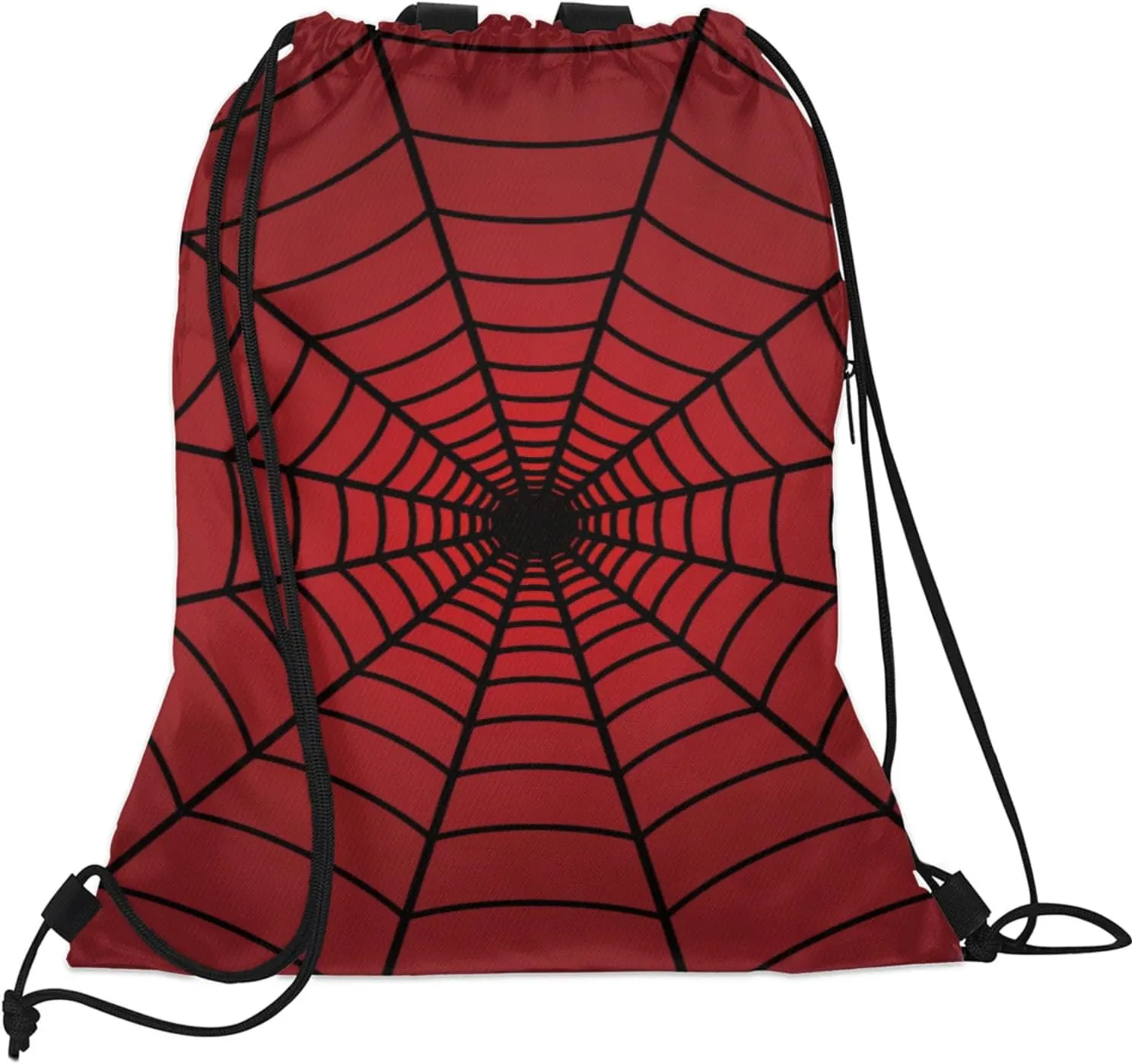 Spiders Red Web Drawstring Backpack,Waterproof Sports Gym Bag with Shoes Compartment and Bottle Holder,Travel Tote Bags for Beach,Swimming,Yoga Gifts