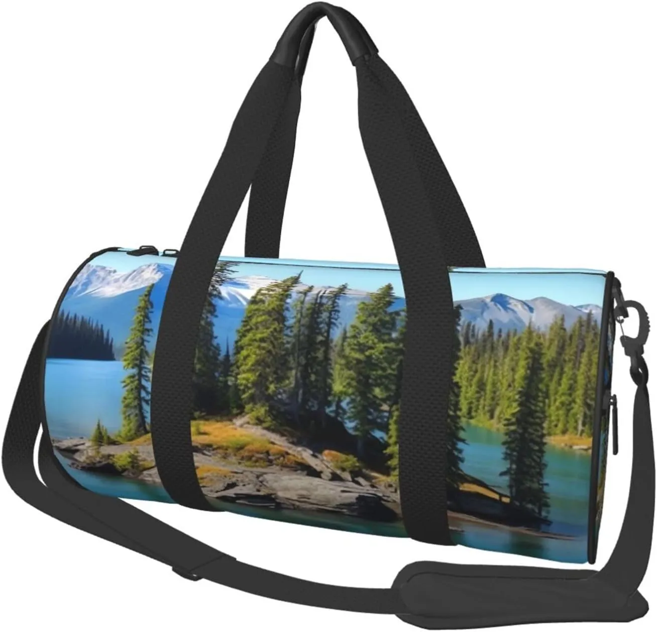 Spirit Island in Lake Duffle Bag for Women Men Personal Item Travel Bags Canvas Weekender Overnight Bag Lightweight Sports Tote Gym Bag Carry On Luggage Bag