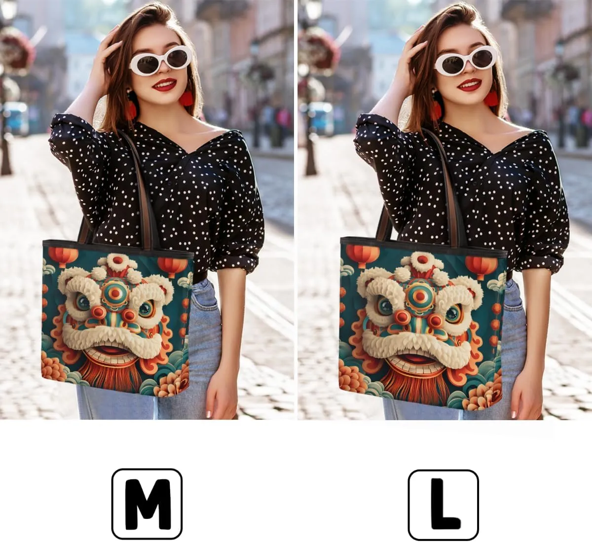 Spring Festival Dragon Tote Bag Tote Purse for Women with Zipper Womens Handbags for Work Travel