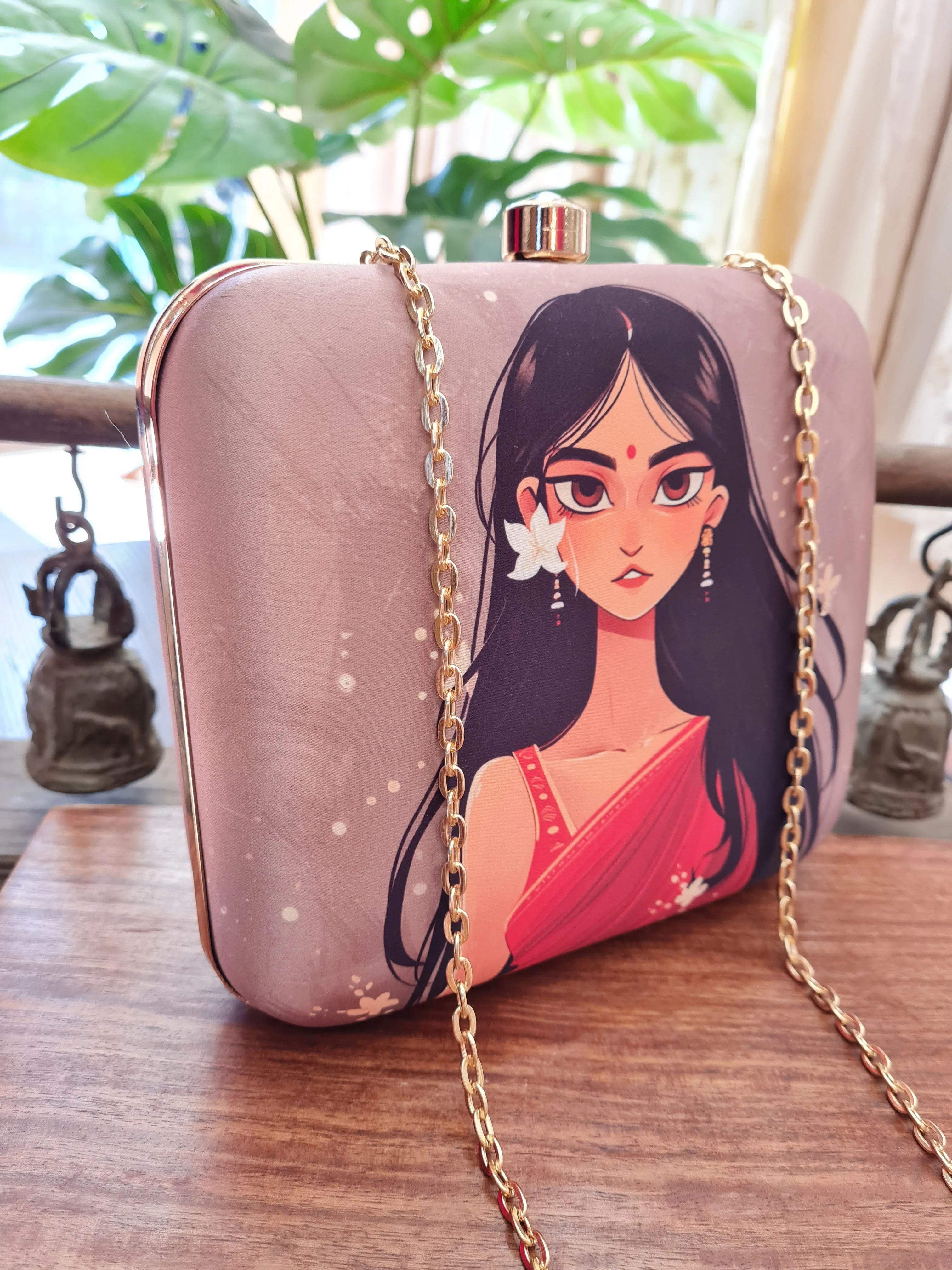 Square Printed Box Clutch
