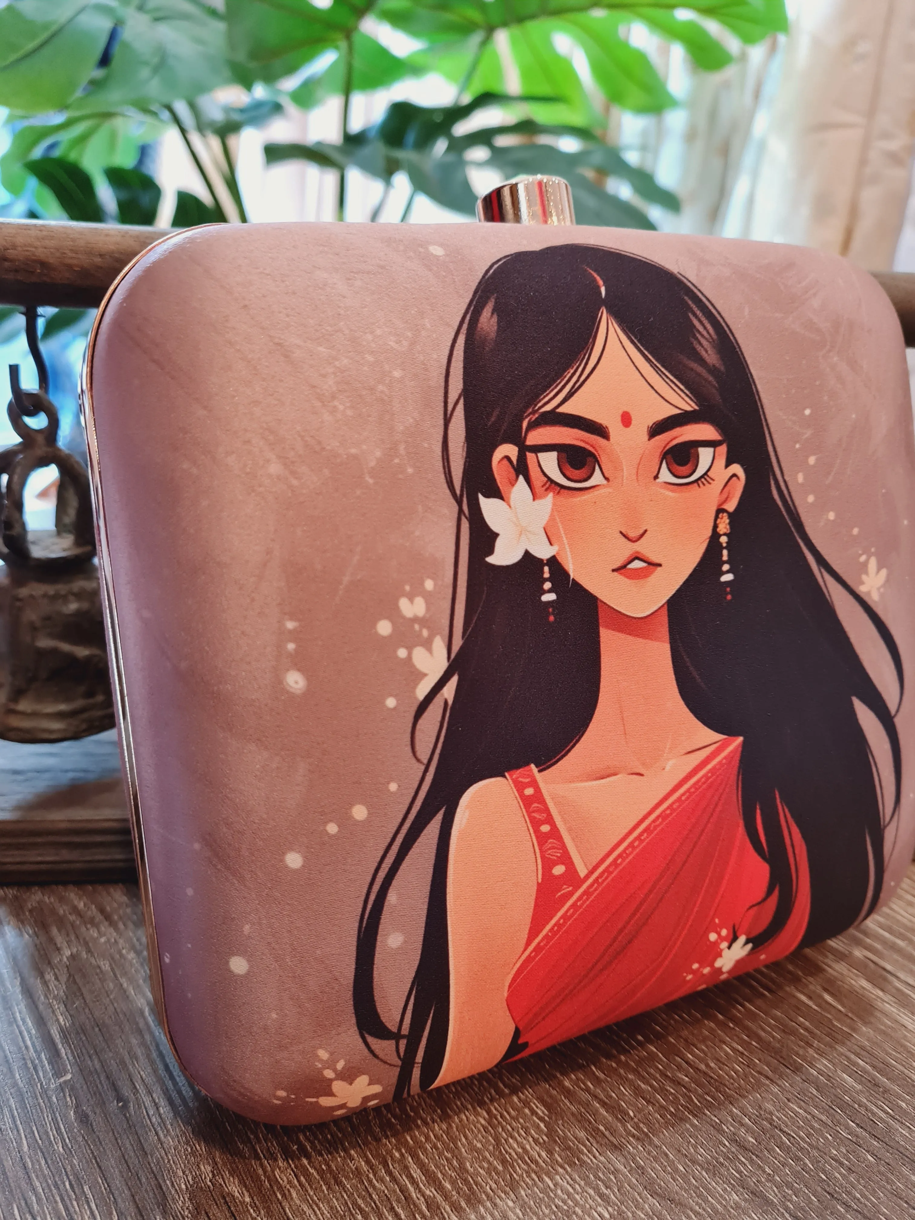 Square Printed Box Clutch